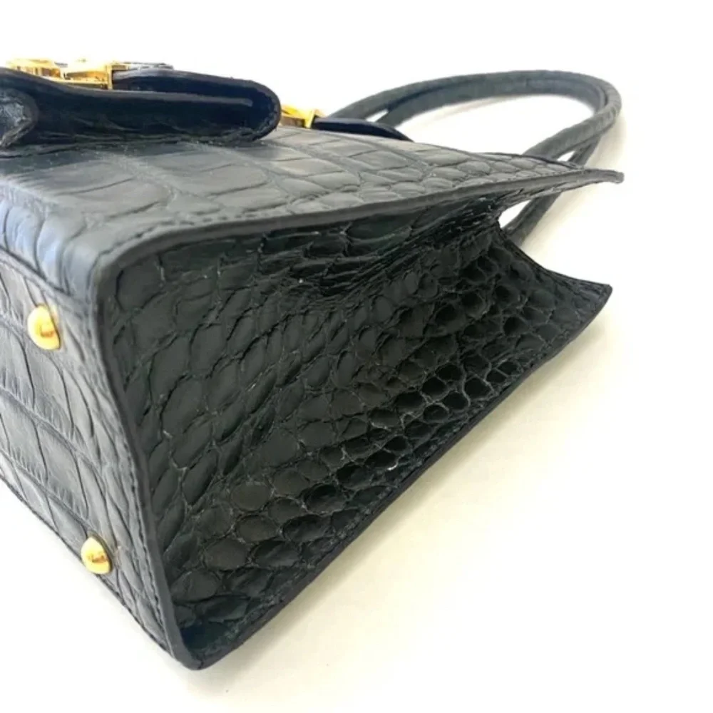 Dooney & Bourke Women’s Blueish/Black Croc Embossed Satchel